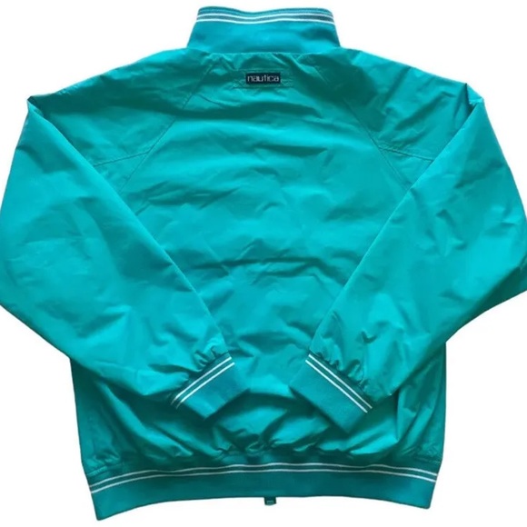Nautica Reversible Jacket Ocean Racing Series Men’s Medium White Green Teal $188 - Picture 10 of 15